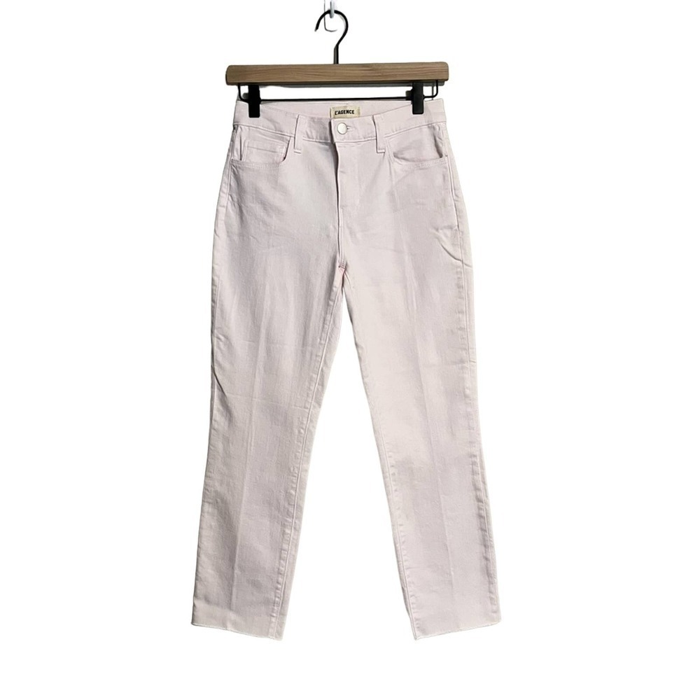 NWOT L’AGENCE Sada High Rise Slim Crop in Blossom Sz 25 FLAWS #21